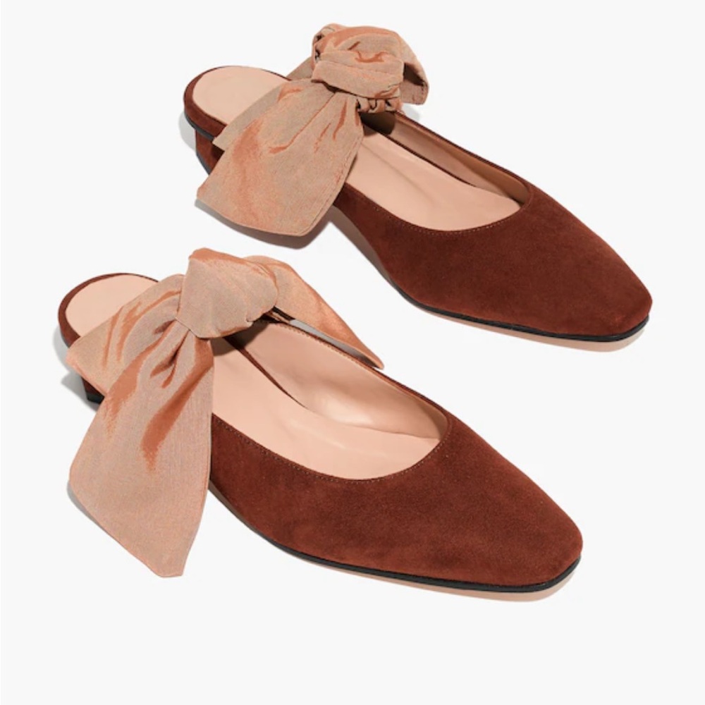 About Arianne Tina suede bow mules